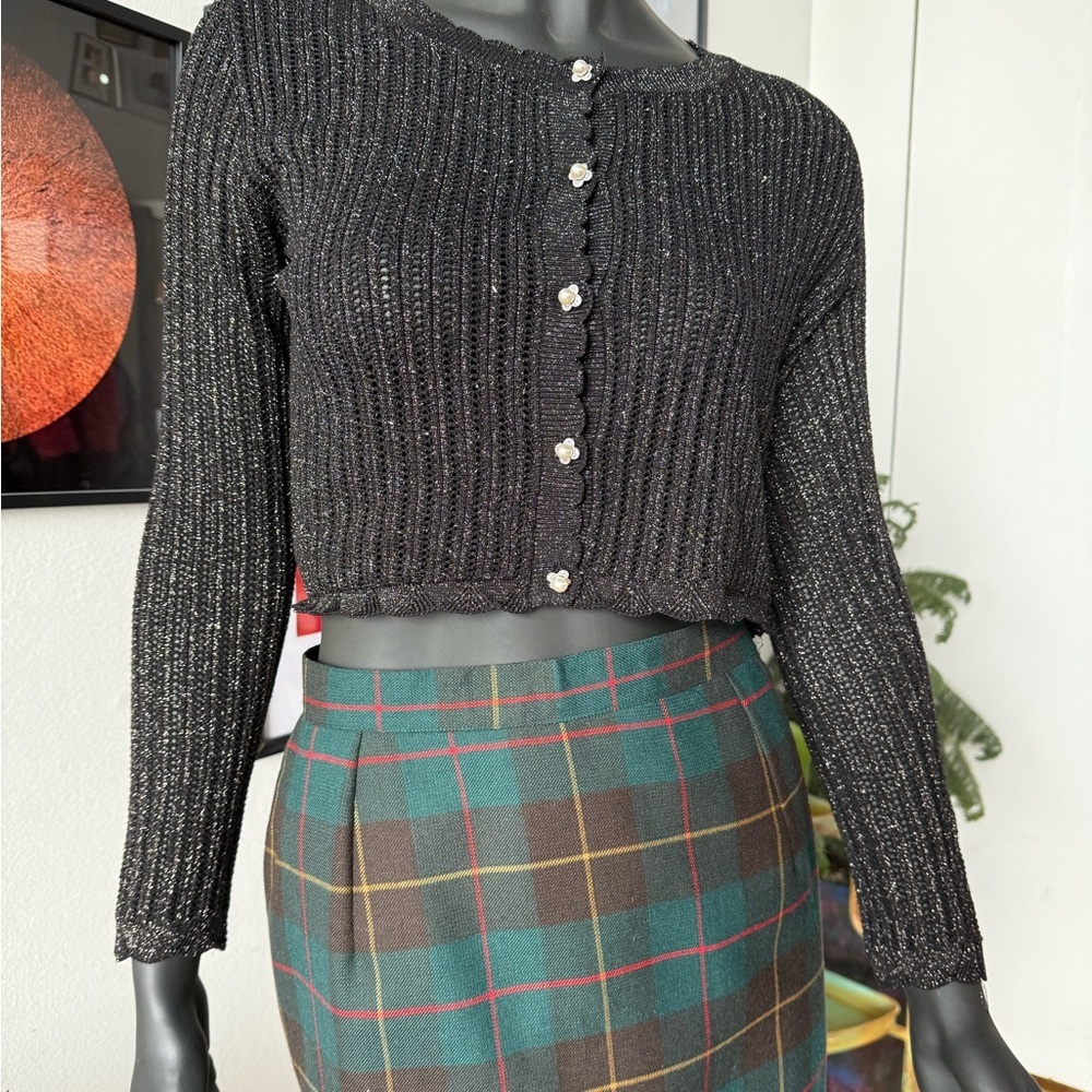 🇨🇦 Wool Plaid Pencil Skirt - Made in Canada 🍁 - Picture 3 of 12